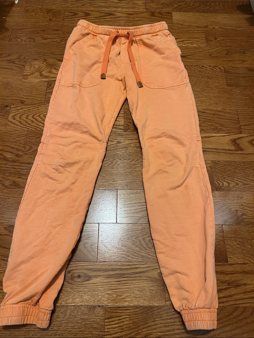 Kids Peach Jogger Sweatpants with Drawstring Waist